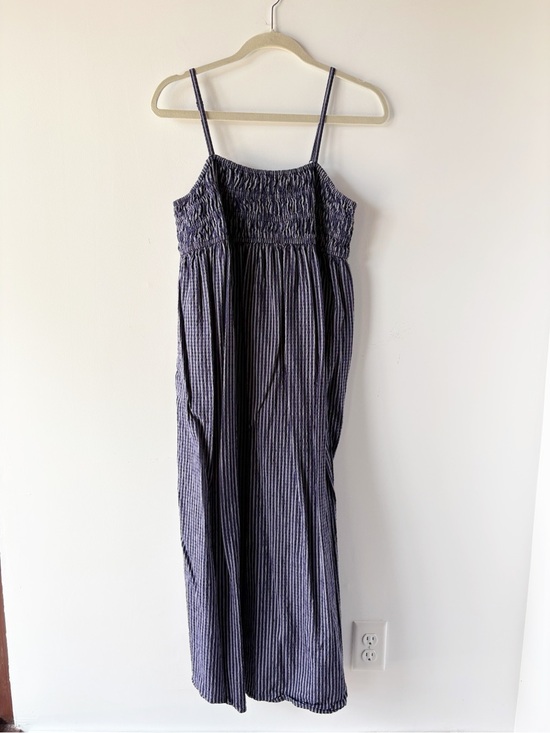 a new day Dresses & Skirts - A New Day Striped Smocked Cami Maxi Dress Navy Blue White Spaghetti Strap